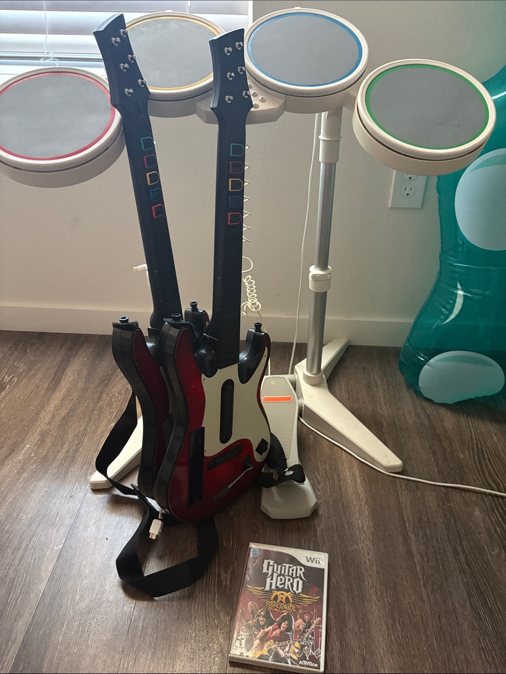 Guitar Hero Wired Guitar and Drum Set - Red/Black